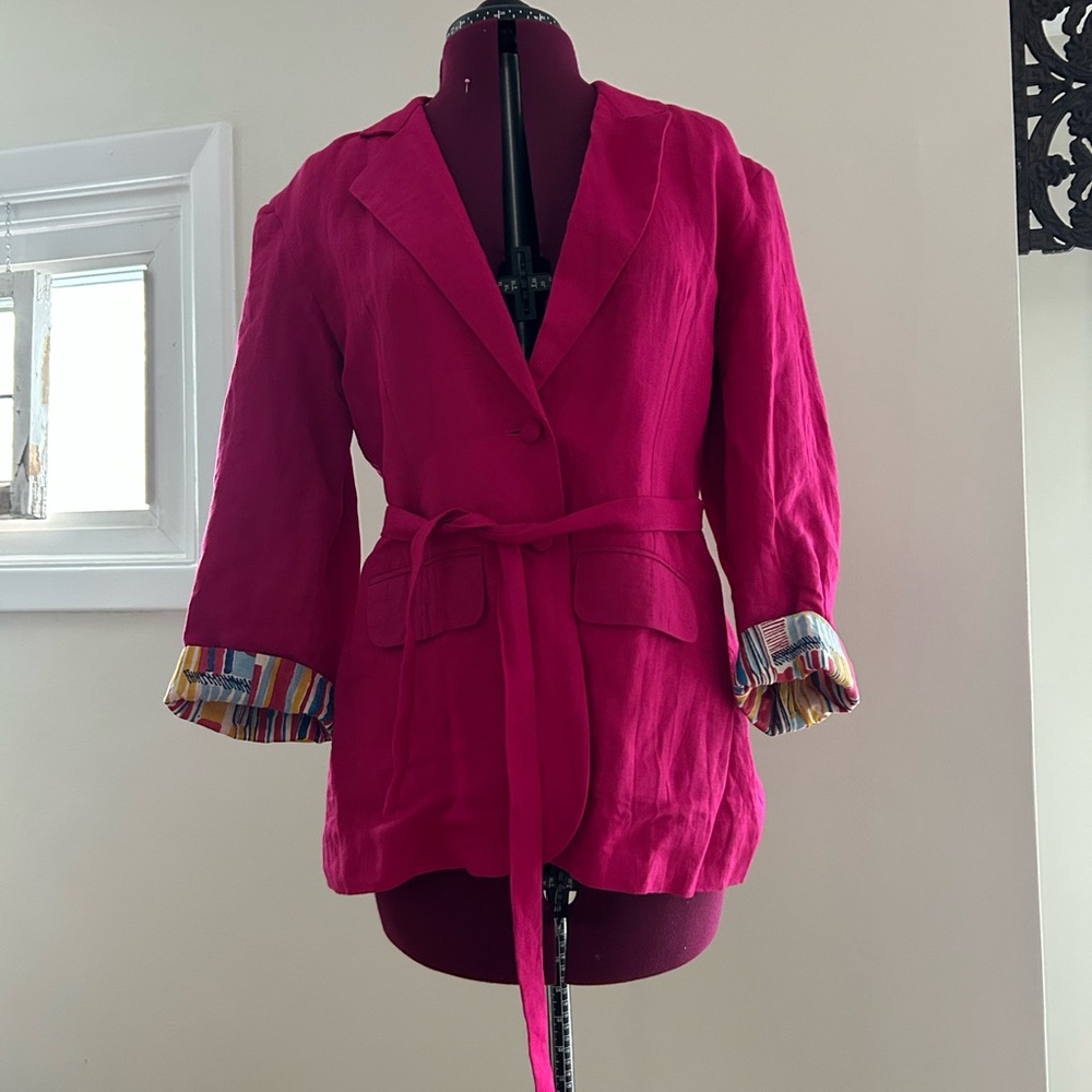 Women's Pink Belted Blazer